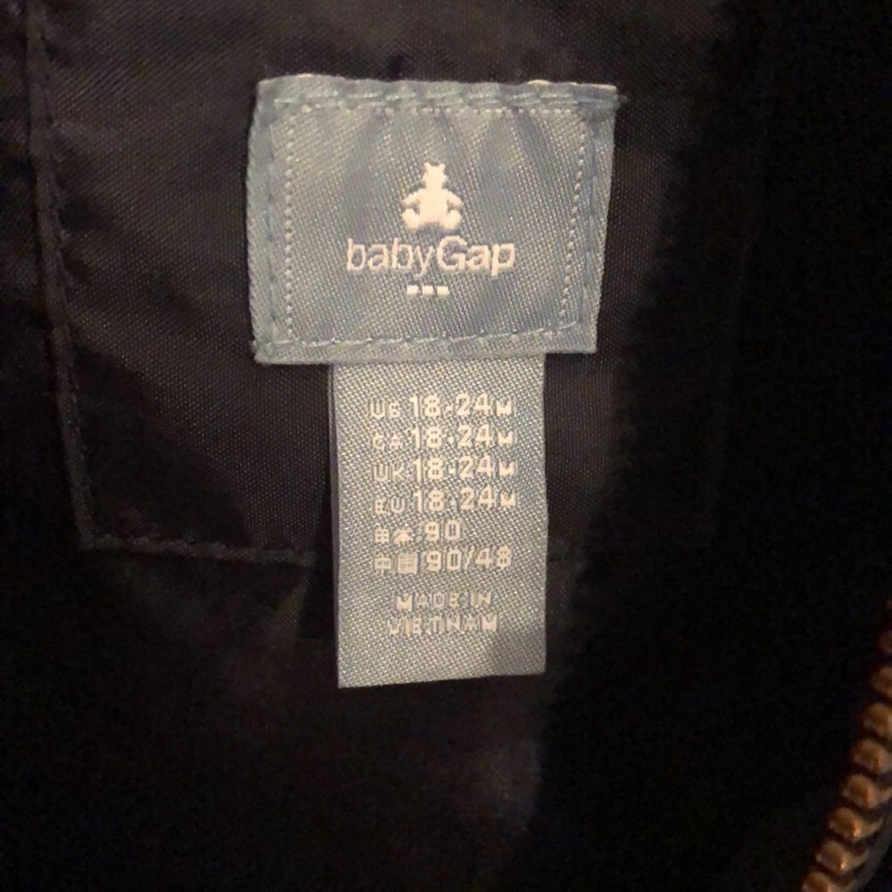 Baby Gap Puffer Vest Size 18-24 mos Boy Blue Corduroy Top and Pockets - Picture 8 of 10
